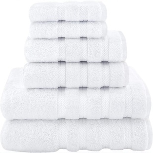 Customized Plain Cotton Solid Towel Bath Towel 6-Piece Set Cross-Border Multi-Color Household Suitable for Bathroom