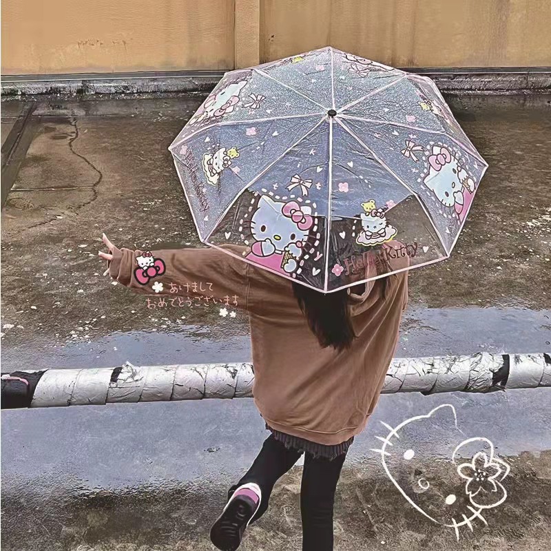 Paraguas paraguas transparente paraguas grande al por mayor de las mujeres Paraguas automático celebridad Internet paraguas infantil pequeño paraguas publicitario fresco logotipo impreso