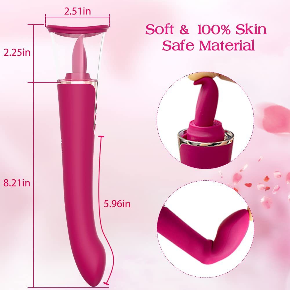 Rechargeable Vibrator For Men And Women With Suction And Licking_voghion.com