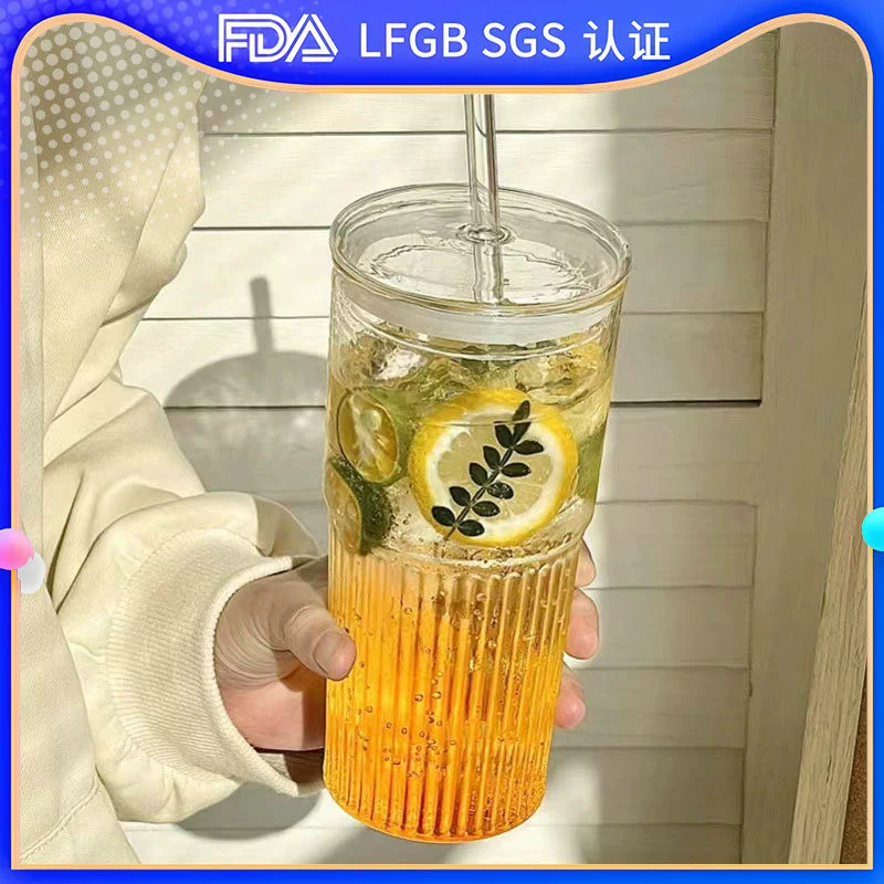 Rins ветреная вертикальная полоска стакан для питьевой воды чашка с крышкой высокого цвета Домашнее молоко чашка летняя большая емкость стакан для воды