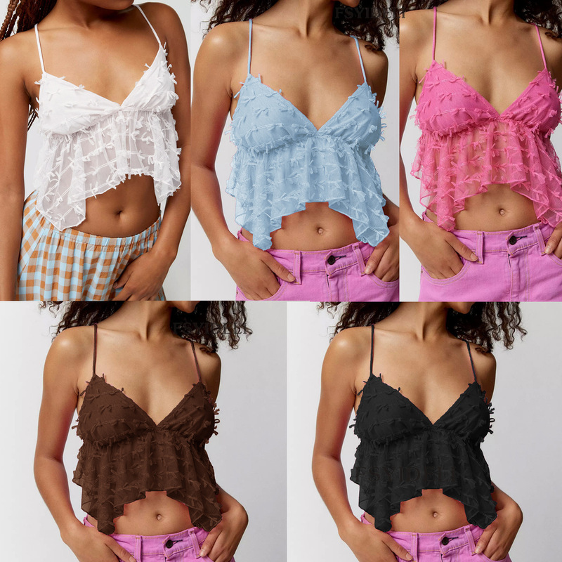 Yama Supply Cross-Border Sexy Hottie Asymmetrical Multi-Color Chest-Wrapped Vest Halter Top Summer Hot Selling Su3527