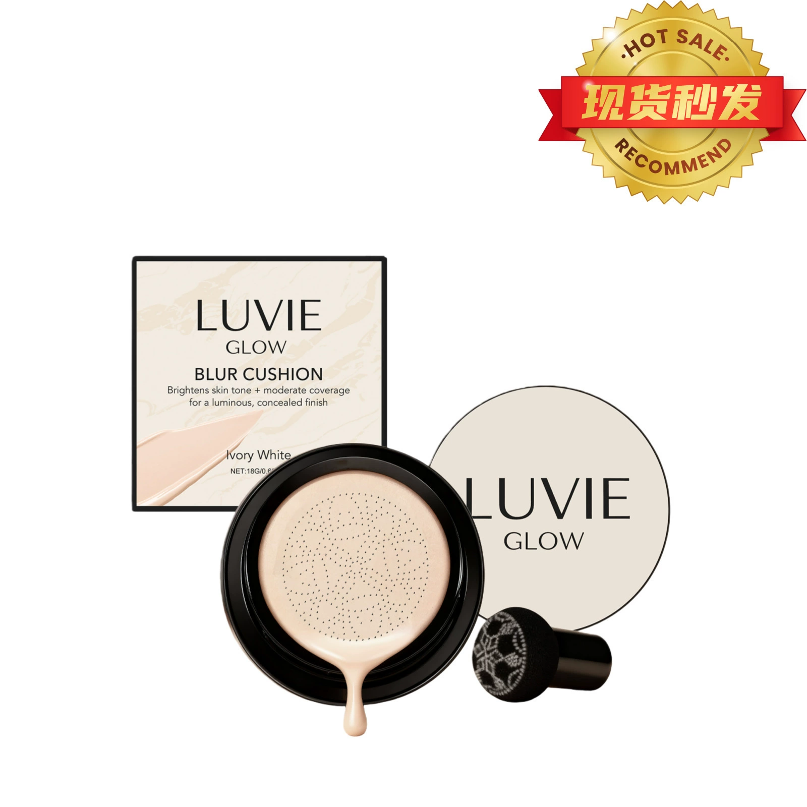 В наличии: Тональный кушон Luvie Glow Foundation с естественным покрытием, легкий и увлажняющий.