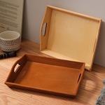 实木托盘长方形日式木质茶水杯托盘家用餐盘甜品咖啡收纳盘