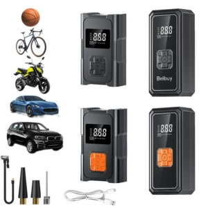 Cross-border portable car air pump, suitable for home use, electric vehicles, and outdoor tire inflation; small, wireless, and electric