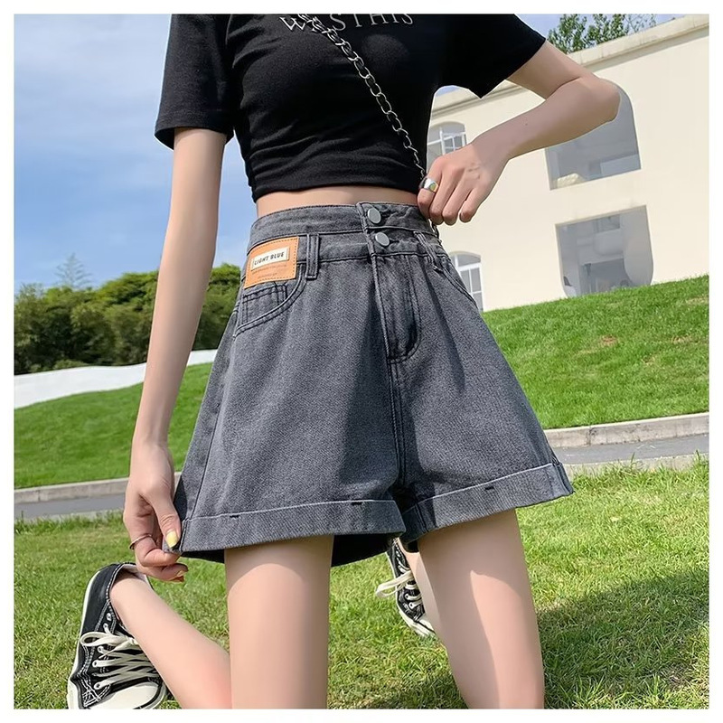 Super High-Waisted Denim Shorts for Women, Summer Thin 2026 New Style, Loose Fit, Slimming, Rolled Hem, Wide-Leg, Trendy A-Line Hot Pants Super High-Waisted Denim Shorts for Women, Summer Thin 2026 New Style, Loose Fit, Slimming, Rolled Hem, Wide-Leg, Trendy A-Line Hot Pants