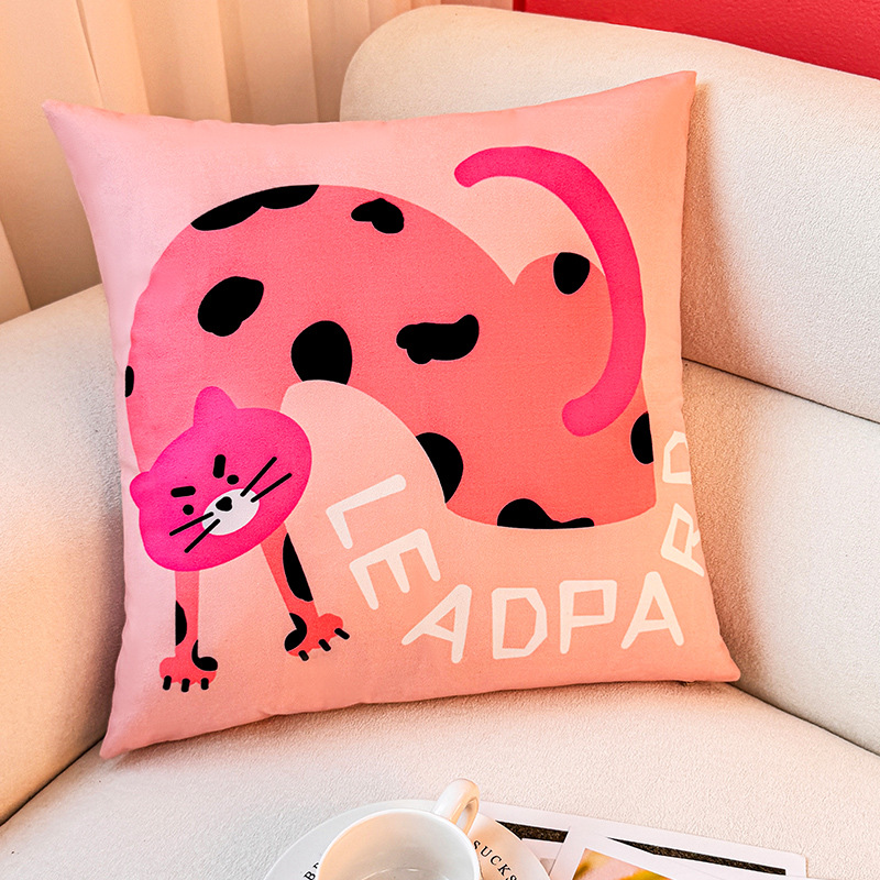 Funda de almohada de animal abstracto de dibujos animados, almohada de viento, almohada linda, dormitorio de estudiantes, almohada de sofá, cojín, funda de almohada, núcleo