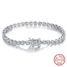 Tennis Chain S925纯银手链网球包镶3mm石位链嘻哈圆形热卖首饰