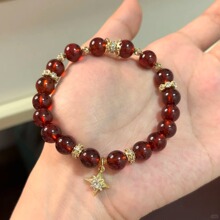 2026年新款潮红色水晶八芒星手链气质秋冬网红中国风手串饰品礼物