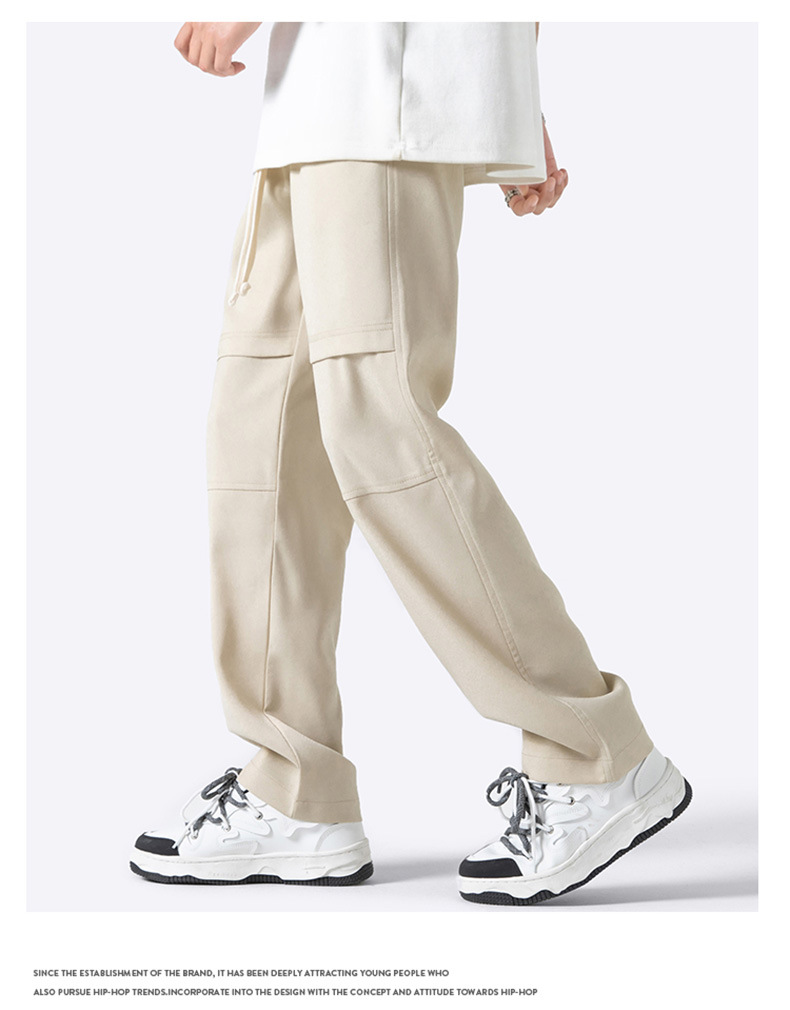 2024 Neues Strukturspleiß-Holzhosenmuster mit fallendem Gefühl, gewebter Twill-Hose mit geradem Bein_voghion.com