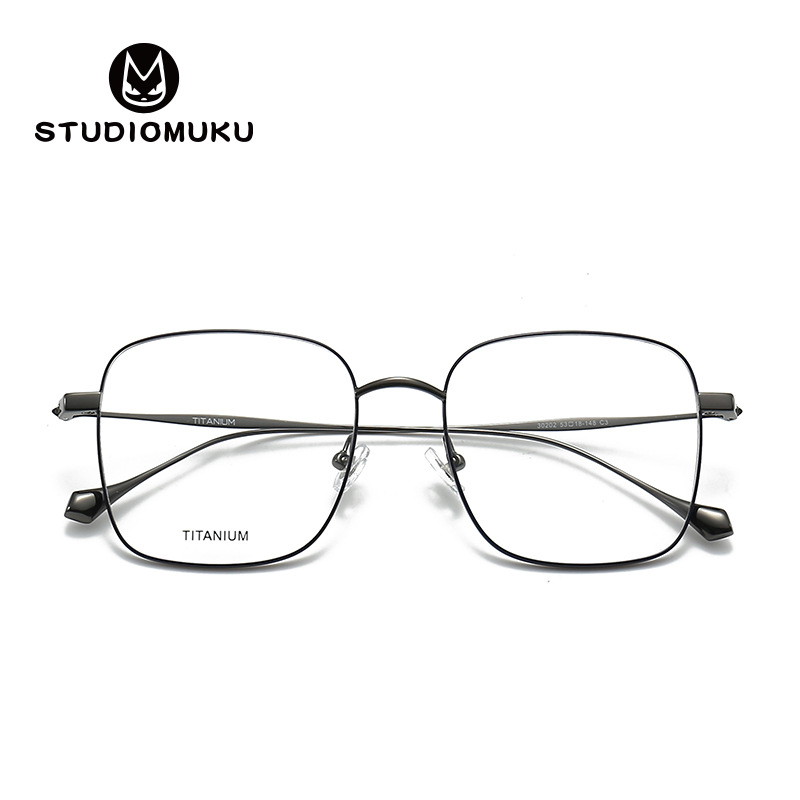 STUDIOMUKU gafas de madera fresca, temperamento artístico, gafas de marco cuadrado, marco de gafas de marco grande