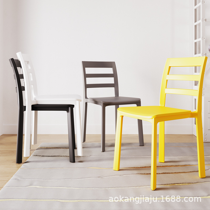 Dining Chair Thickened Home Stackable Plastic Backrest Chair Comfortable For Long Periods Of Time Internet Celebrity Dressing Table Makeup Stool