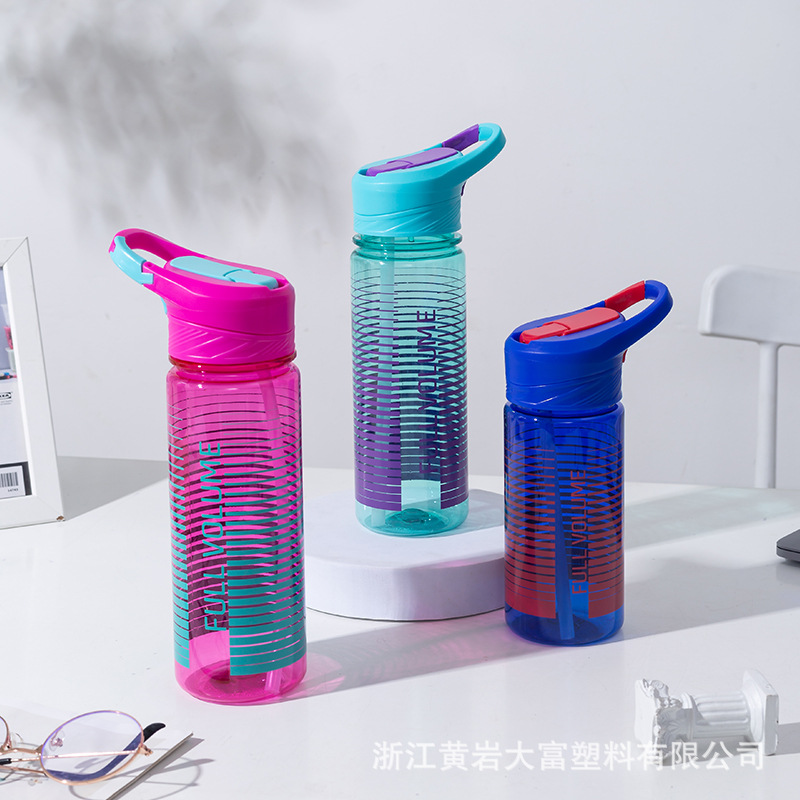 Safe and Temperature Resistant Tritan Sports Water Cup Outdoor Children's Drop-resistant Portable Water Kettle Household Plastic Cup with Straw