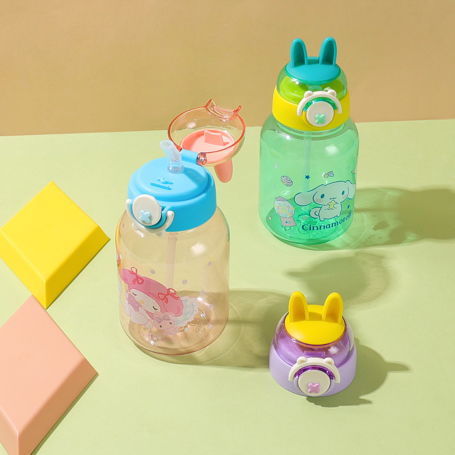 Taza de agua portátil nueva para niños y estudiantes en verano, alto valor, con cuerda para levantar y cubierta elástica, deportiva y portátil. image 4