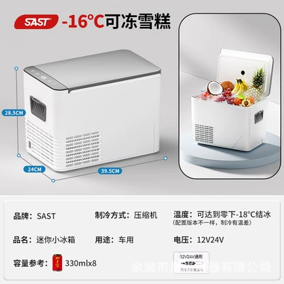 Car Refrigerator Small 12v24v Refrigerated Dormitory Single Rental Household Mini Refrigerator Freezing a Batch (Soyuducular) - bc10-haobai-refrigerated-and-frozen-12v-24v-car-model