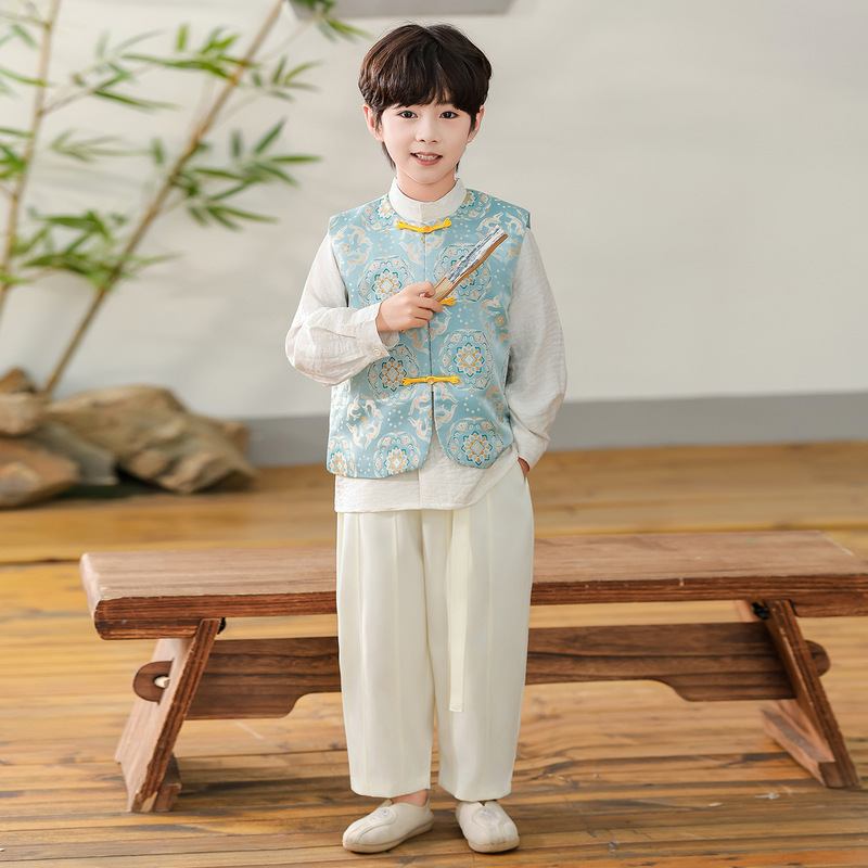 男童汉服套装儿童新中式潮牌女童唐装表演国庆中秋表演服厂家批发|undefined