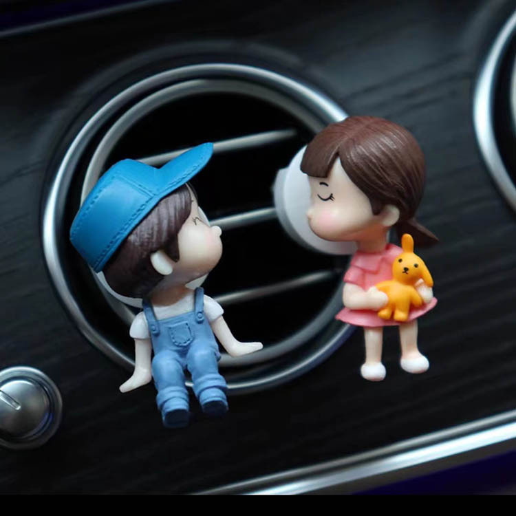 Perfume de automóvil romántico pareja aire acondicionado salida de aire perfumes clip de automóvil fragancia puede agregar perfume pareja creativa adornos