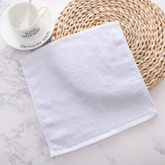 幼兒園數字編號純棉方巾酒店白小毛巾口水巾帶掛鈎繩洗臉擦手抹布