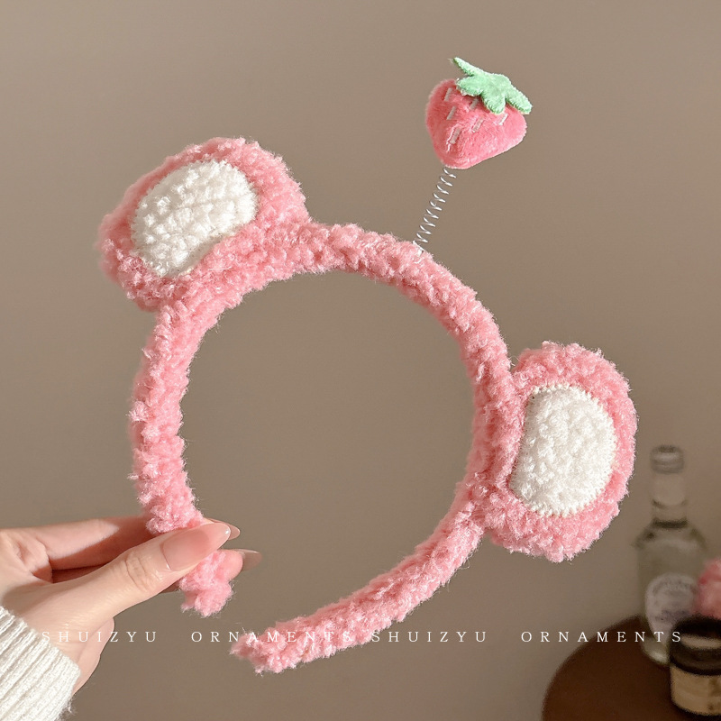 Cute pelúcia lavado facial correa de cabello para mujeres 2025 nuevo tipo de máscara especial para el cabello de maquillaje atar cabello correa de cabello