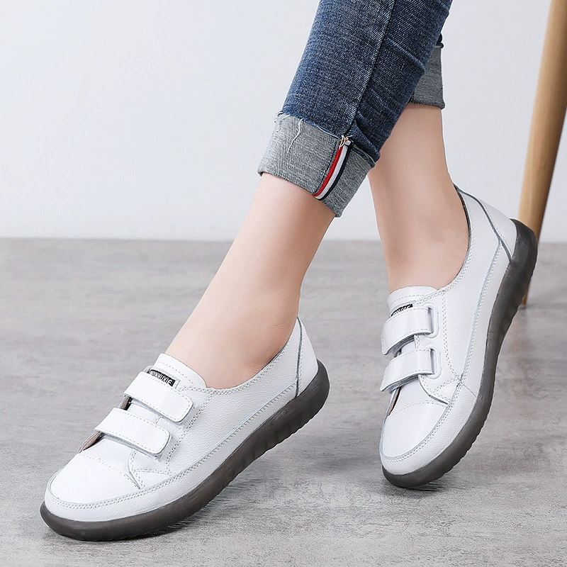 Модные белые кроссовки из натуральной кожи для женщин весна/лето 2025, дышащие, универсальные, в корейском стиле, повседневные, плоские.