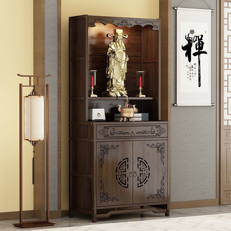 Ts Buddhist Shrine Altar Home Chinese Style Ancestor Altar Offering Cabinet Economic Solid Wood Guanyin Shrine