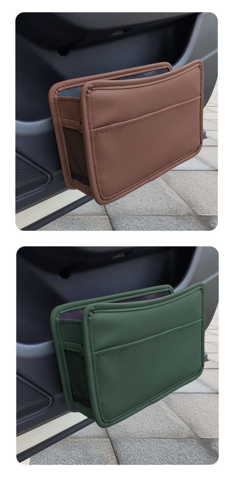Car Trash Can 2-in-1 Door and Seat Back Hanging Car Storage Leather Storage Box Car Interior Supplies Car Use