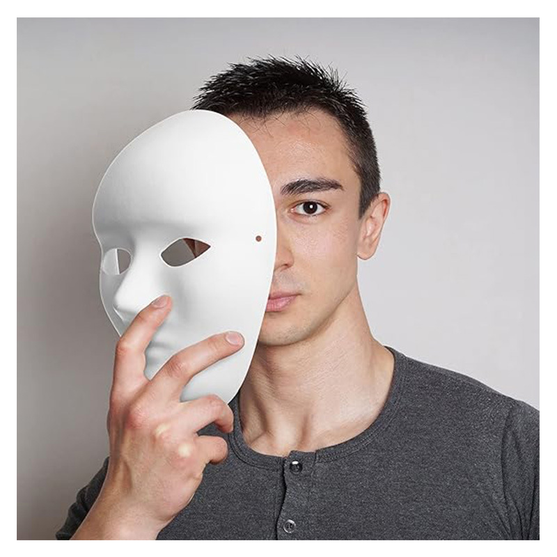 Ventas transfronterizas máscaras de pulpa DIY máscaras de ópera de Pekín máscaras en blanco para niños graffiti dibujado a mano para hombres y mujeres baile de maquillaje