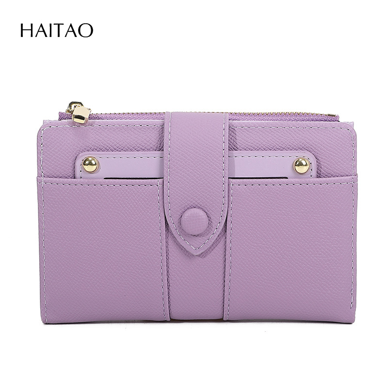 Nueva cartera de mujeres bolsas de tarjetas de color sólido2024 mujeres de alto nivel sentido transfronterizo cremallera bolsas de cambio fuente fabricante