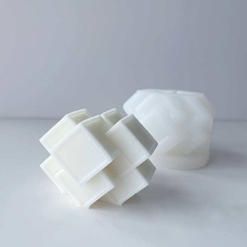 Nuevo creativo geométrico cuadrado vela molde de silicona ins aromaterapia vela decoración fragante piedra molde de yeso