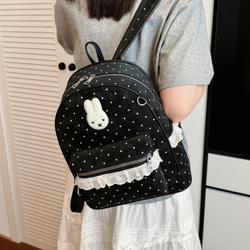 Nueva versión coreana dulce y linda mochila para mujeres de alta calidad, mochila para estudiantes de secundaria, arco, mochila fresca pequeña para mujeres