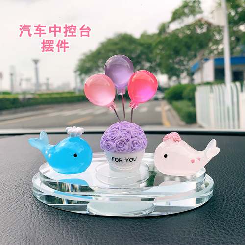New Style Balloon Car Ornament Colorful Balloon Display Decorative Item Qixi Valentine's Day Gift Resin Craft