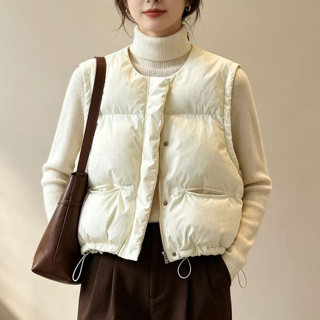羽绒外套短款秋冬休闲马甲宽松小个子面包服宽松羽绒服羽绒马夹
