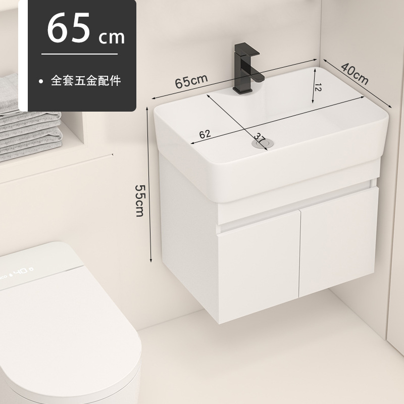 gabinete de baño de madera sólida tipo pequeño gabinete de baño cerámica integral lavabo de lavabo tipo pared lavabo de cara lavabo de mano gabinete