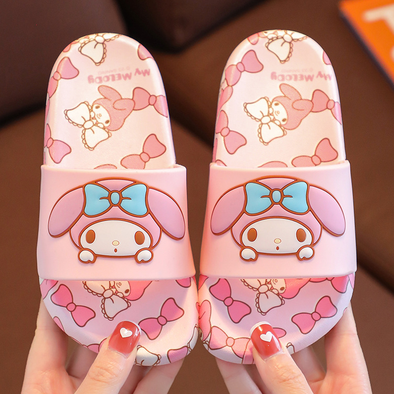 Children's Slippers Sanrio Girls Summer Cartoon Melody Soft Sole Anti-Slip Baby Girls Sandals Slippers Kuromi
