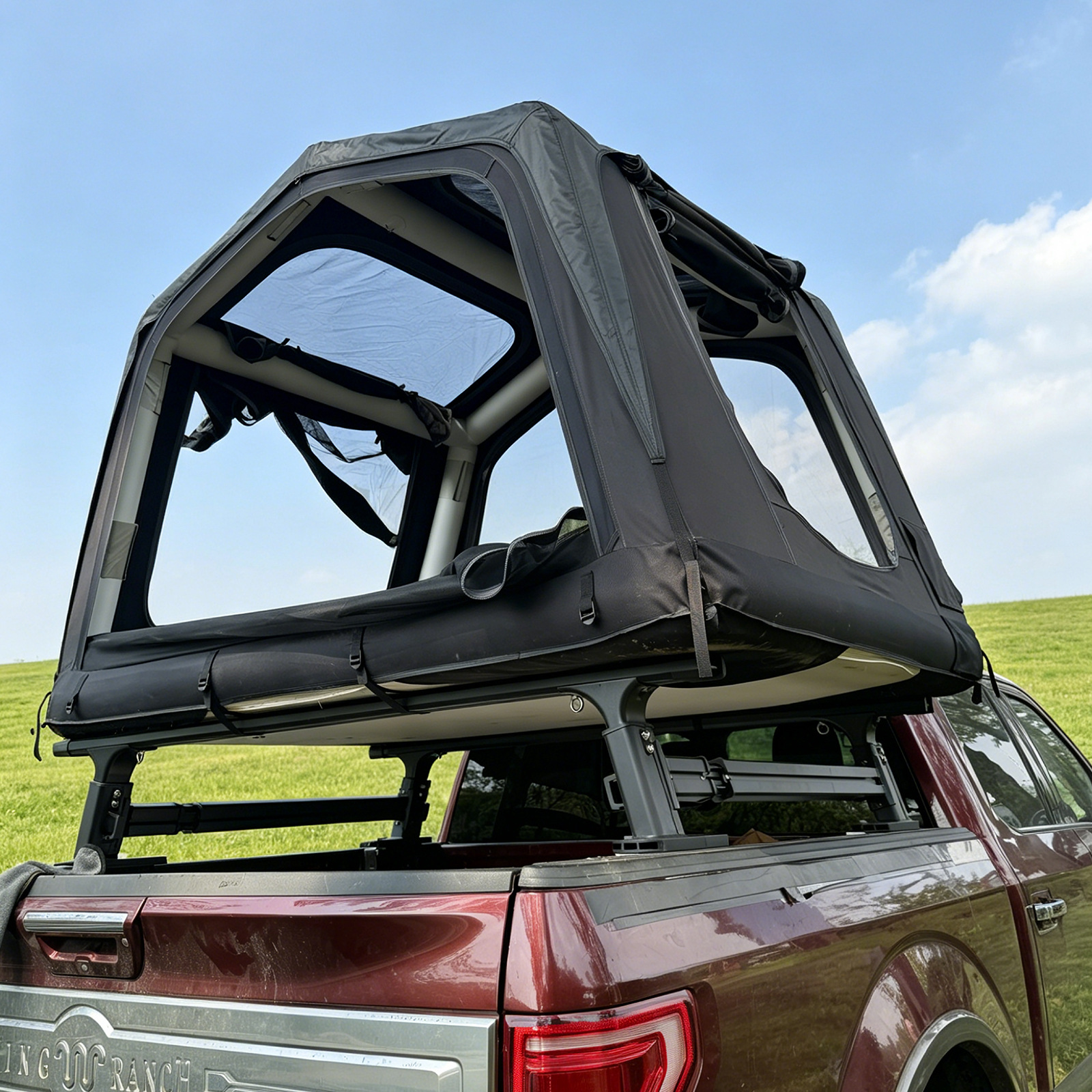 Inflatable roof tent for outdoor camping, SUV, tank, off-road, self-driving tours, car camping, foldable car tent