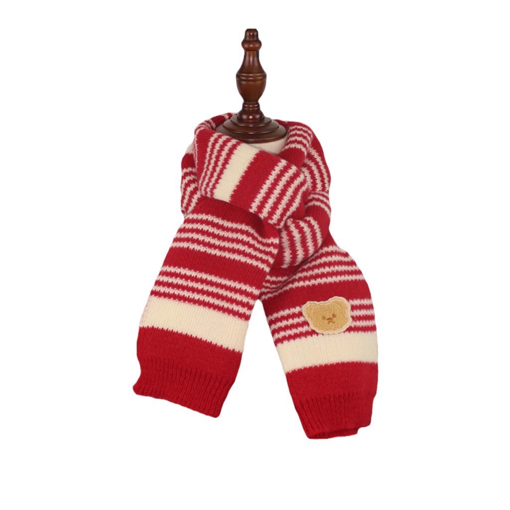 가을과 겨울 새해 빨간색 한국 니트 울 스카프 따뜻한 남성과 여성 빨간색 스카프 어린이 니트 목도리 스팟