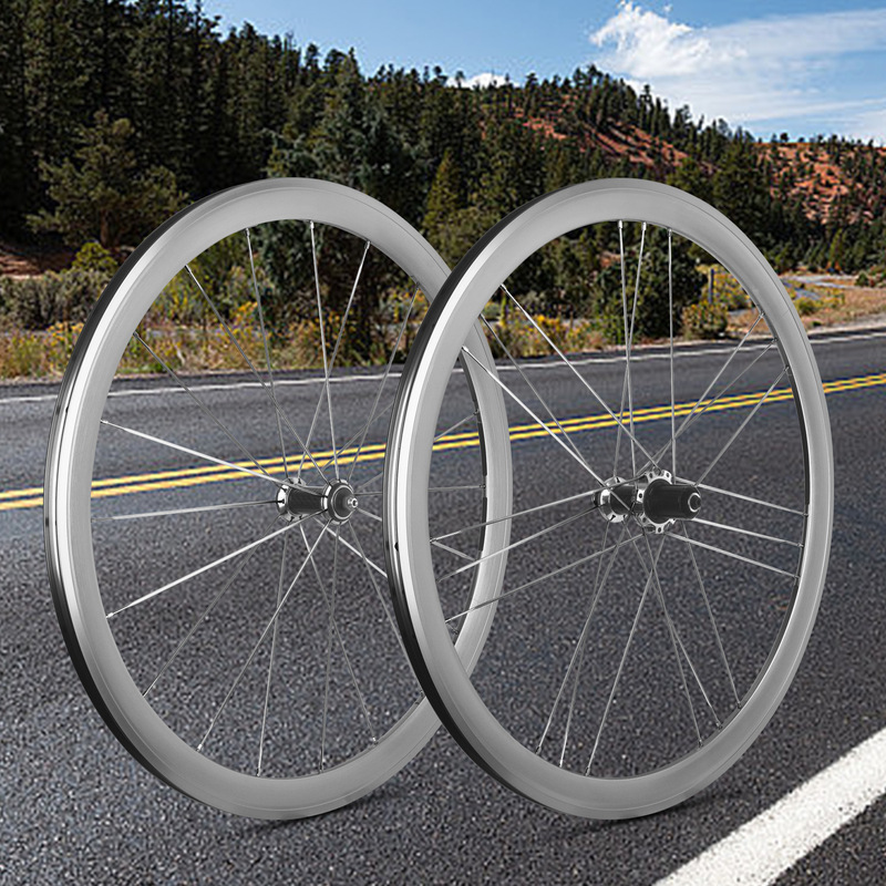 120-Spoke Retro Silver Road Bike Aluminum Alloy Wheelset G3 Weave Non-Standard Wheelset