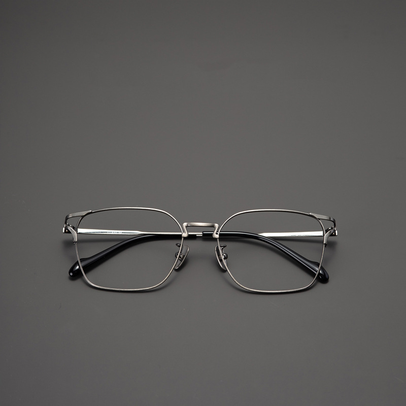 big face big frame pure titanium glasses rim men‘s y0038 tmall same style full frame black business myopia glasses frame wholesale