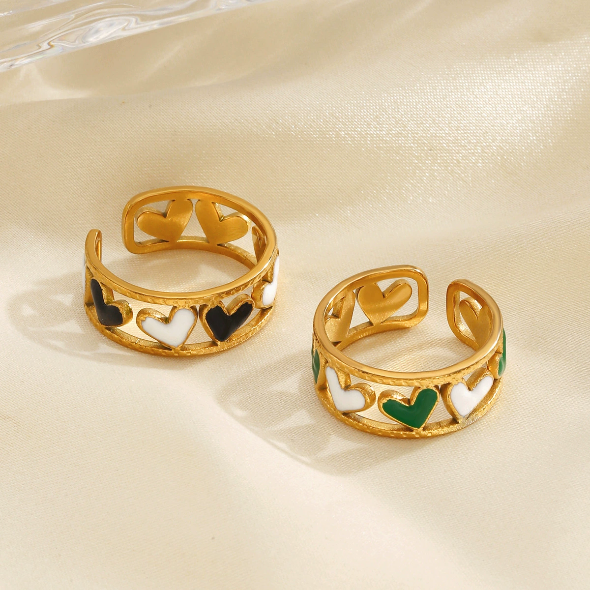 Fashionable one size ring hip-hop style, white coloring book stainless steel, European style, simple and elegant design