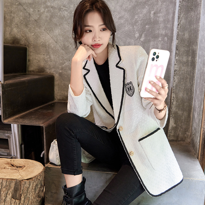 Trendy Plaid Blazer 2022 New Slim Fit Fashionable Little Style Elegant Goddess Casual Versatile Jacket_ecoleips.com