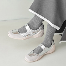 运动鞋般舒适的玛丽珍鞋牛皮2024秋厚底中跟方头真皮魔术贴单鞋女