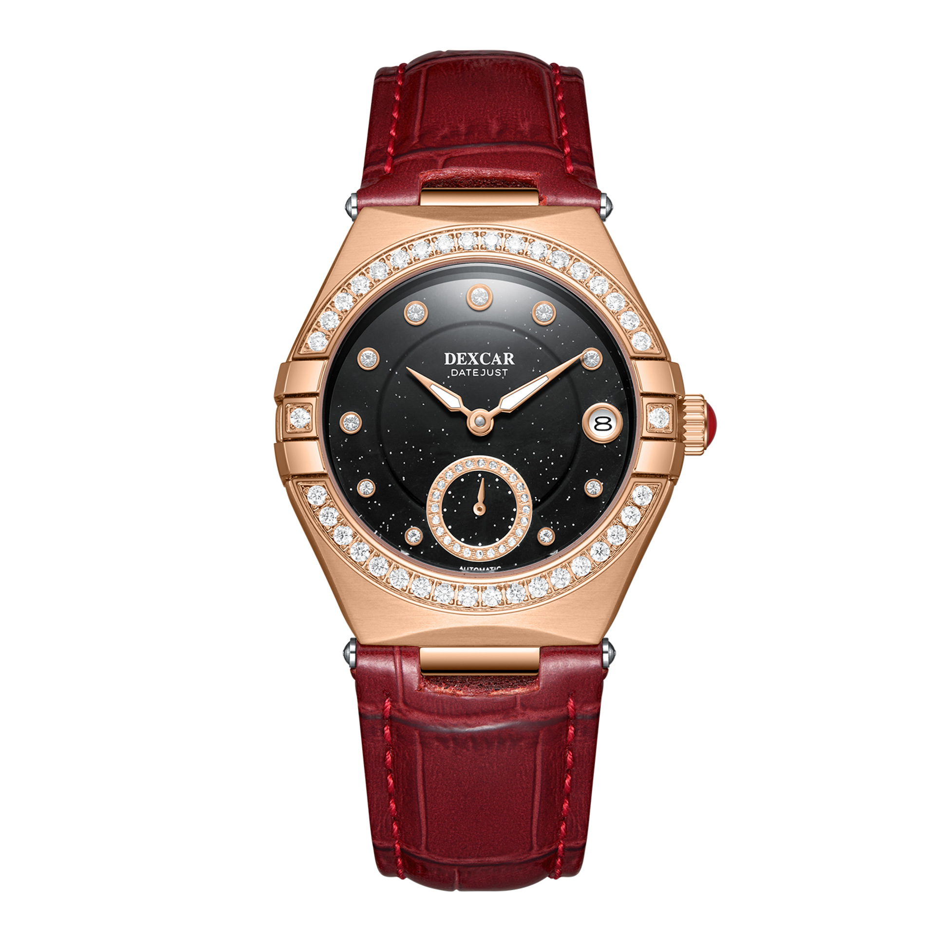 Dexcar/Duka French Retro Automatic Mechanical Watch Elegant Women's Watch Calendar Moon Two-Pin Leather Strap