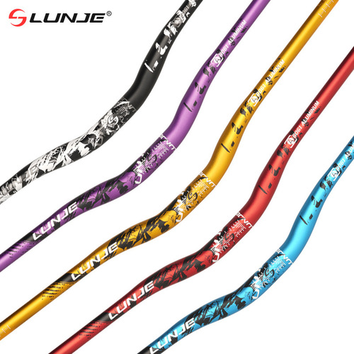 LUNJE Mountain Bike Colorful Handlebar Bicycle Downhill Cross-Country Extended Drop Bar 720-780mm Handlebars
