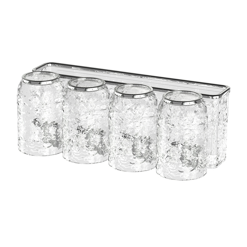 Portacepillos de dientes con un toque de alta gama, soporte para cepillos de dientes, vaso para cepillos de dientes, vaso para cepillos de dientes de baño para montar en la pared, vaso para lavar la boca, estante de almacenamiento para vasos de enjuague bucal. image 6