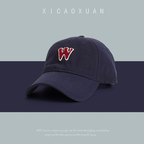 W letter deep top wide hat baseball hat for women with spring style plus a burgundy head circumference burgundy baseball cap showing small soft top for men