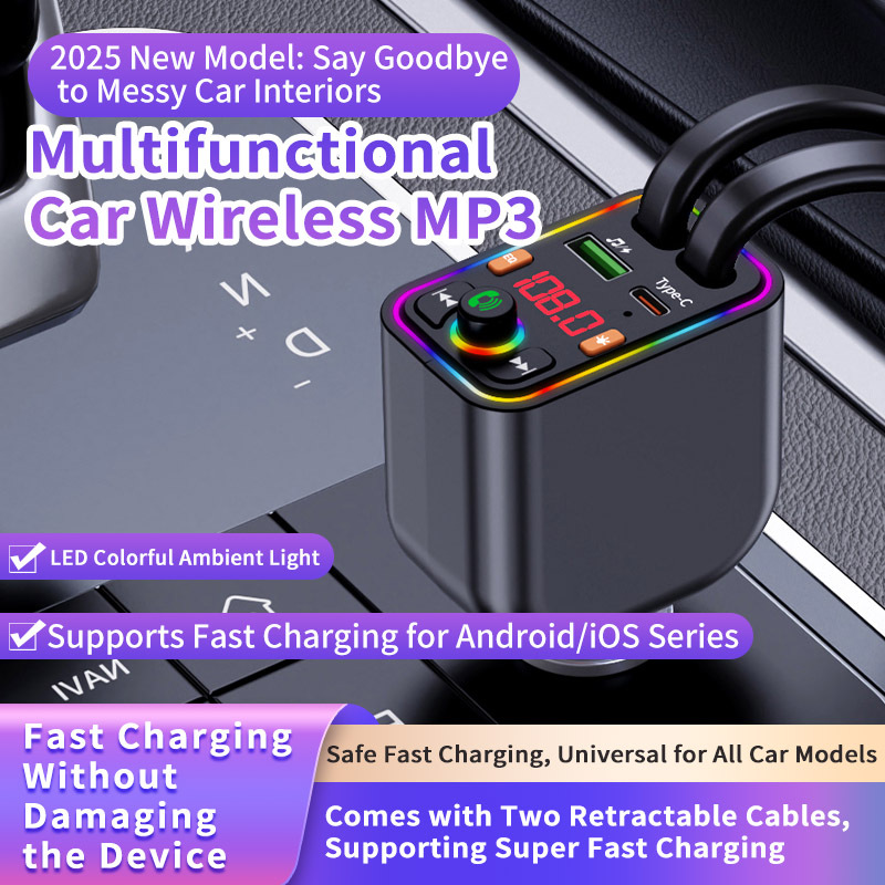 Ebay Cross-Border Factory Supply Car Bluetooth Receiver Supports Lossless Music Playback Car Mobile Phone Fast Charging