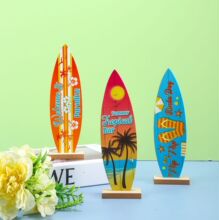 跨境夏日冲浪板海洋海滩酒吧桌面标牌装饰墙饰木质摆件桌面装饰品