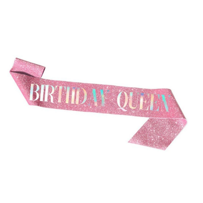 Диадема-ободок набор с кристаллами и лентой "Birthday Queen", комфортная подарочная принадлежность