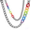 Acrylic rainbow necklace stainless steel