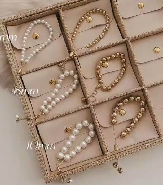 Imitation Pearl, Copper Material Round Pattern Women's Gender Elegant Round Gold Plated Imitation Pearl Copper Wholesale Drawstring Bracelets