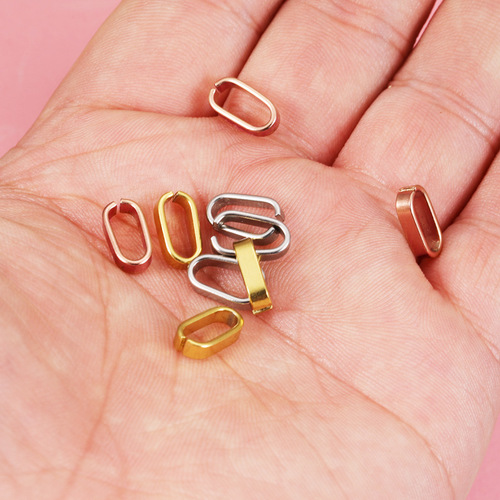 Manufacturer mirror stainless steel jewelry buckle jewelry accessories DIY melon seed buckle necklace pendant buckle wrong mouth clip buckle